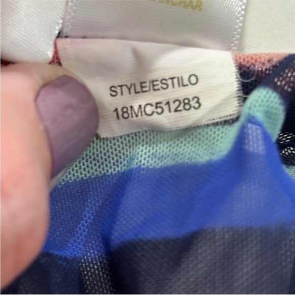 Anne Cole Women's Striped Mesh Swim Top Cover-Up Pink Multi size XS - Picture 10 of 12